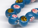 TOKO-BEADS AG068-05N Glass bead (strand) 9mm AG068-05N 丸型絵柄フラットビーズ（連） 9mm Asian bead & African bead  Handmade,Lampeork,bead,asia,india,ethnic,parts,accessory,beads とんぼ玉,ビーズ,トンボ玉,アジア,インド,エスニック,手作り,パーツ,アクセサリー