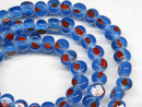 TOKO-BEADS AG068-06N Glass bead (strand) 9mm AG068-06N 丸型絵柄フラットビーズ（連） 9mm Asian bead & African bead  Handmade,Lampeork,bead,asia,india,ethnic,parts,accessory,beads とんぼ玉,ビーズ,トンボ玉,アジア,インド,エスニック,手作り,パーツ,アクセサリー