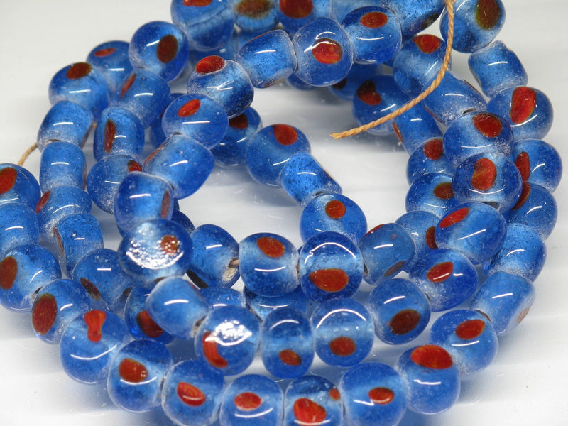 | TOKO-BEADS |AG068N-10 丸型絵柄フラットビーズ（連） 9mmとんぼ玉,ビーズ,トンボ玉,アジア,インド,エスニック,手作り,パーツ,アクセサリー