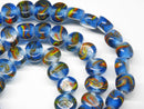 TOKO-BEADS AG068-12N Glass bead (strand) 11~13mm AG068-12N 丸型絵柄フラットビーズ（連） 11~13mm Asian bead & African bead  Handmade,Lampeork,bead,asia,india,ethnic,parts,accessory,beads とんぼ玉,ビーズ,トンボ玉,アジア,インド,エスニック,手作り,パーツ,アクセサリー