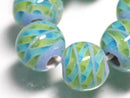 TOKO-BEADS AG069-01N Glass bead (strand) 12mm AG069-01N モザイクとんぼ玉（連） 12mm Asian bead & African bead  Handmade,Lampeork,bead,asia,india,ethnic,parts,accessory,beads とんぼ玉,ビーズ,トンボ玉,アジア,インド,エスニック,手作り,パーツ,アクセサリー