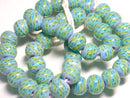 TOKO-BEADS AG069-01N Glass bead (strand) 12mm AG069-01N モザイクとんぼ玉（連） 12mm Asian bead & African bead  Handmade,Lampeork,bead,asia,india,ethnic,parts,accessory,beads とんぼ玉,ビーズ,トンボ玉,アジア,インド,エスニック,手作り,パーツ,アクセサリー