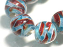 TOKO-BEADS AG069-03N Glass bead (strand) 12mm AG069-03N モザイクとんぼ玉（連） 12mm Asian bead & African bead  Handmade,Lampeork,bead,asia,india,ethnic,parts,accessory,beads とんぼ玉,ビーズ,トンボ玉,アジア,インド,エスニック,手作り,パーツ,アクセサリー