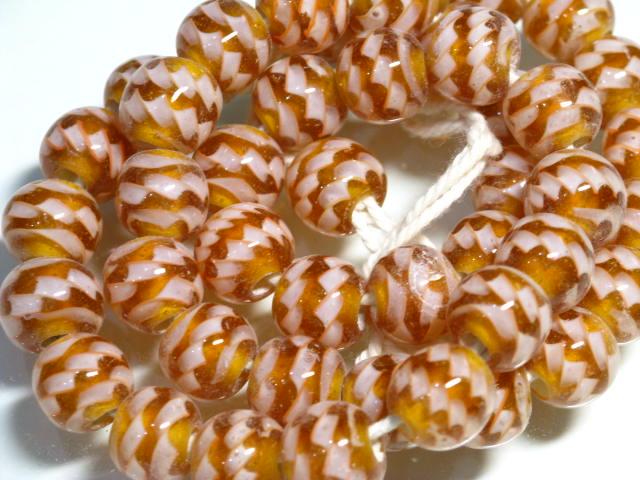 TOKO-BEADS AG069-10N Glass bead (strand) 12mm AG069-10N モザイクとんぼ玉（連） 12mm Asian bead & African bead  Handmade,Lampeork,bead,asia,india,ethnic,parts,accessory,beads とんぼ玉,ビーズ,トンボ玉,アジア,インド,エスニック,手作り,パーツ,アクセサリー