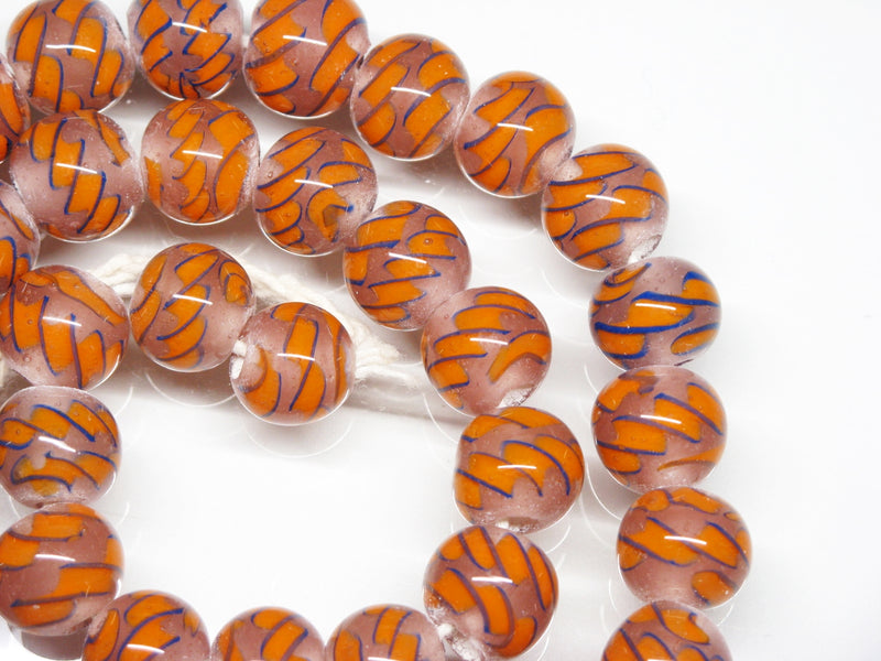 TOKO-BEADS AG069-11N Glass bead (strand) 12mm AG069-11N モザイクとんぼ玉（連） 12mm Asian bead & African bead  Handmade,Lampeork,bead,asia,india,ethnic,parts,accessory,beads とんぼ玉,ビーズ,トンボ玉,アジア,インド,エスニック,手作り,パーツ,アクセサリー