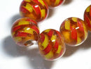 TOKO-BEADS AG069-12N Glass bead (strand) 12mm AG069-12N モザイクとんぼ玉（連） 12mm Asian bead & African bead  Handmade,Lampeork,bead,asia,india,ethnic,parts,accessory,beads とんぼ玉,ビーズ,トンボ玉,アジア,インド,エスニック,手作り,パーツ,アクセサリー