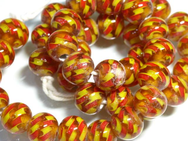 | TOKO-BEADS |AG069N-12 モザイクとんぼ玉（連） 12mmとんぼ玉,ビーズ,トンボ玉,アジア,インド,エスニック,手作り,パーツ,アクセサリー