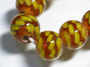 TOKO-BEADS AG069-13N Glass bead (strand) 12mm AG069-13N モザイクとんぼ玉（連） 12mm Asian bead & African bead  Handmade,Lampeork,bead,asia,india,ethnic,parts,accessory,beads とんぼ玉,ビーズ,トンボ玉,アジア,インド,エスニック,手作り,パーツ,アクセサリー