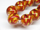 TOKO-BEADS AG069-14N Glass bead (strand) 12mm AG069-14N モザイクとんぼ玉（連） 12mm Asian bead & African bead  Handmade,Lampeork,bead,asia,india,ethnic,parts,accessory,beads とんぼ玉,ビーズ,トンボ玉,アジア,インド,エスニック,手作り,パーツ,アクセサリー