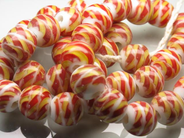 TOKO-BEADS AG069-15N Glass bead (strand) 12~13mm AG069-15N モザイクとんぼ玉（連） 12~13mm Asian bead & African bead  Handmade,Lampeork,bead,asia,india,ethnic,parts,accessory,beads とんぼ玉,ビーズ,トンボ玉,アジア,インド,エスニック,手作り,パーツ,アクセサリー