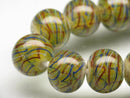 TOKO-BEADS AG069-16N Glass bead (strand) 12~13mm AG069-16N モザイクとんぼ玉（連） 12~13mm Asian bead & African bead  Handmade,Lampeork,bead,asia,india,ethnic,parts,accessory,beads とんぼ玉,ビーズ,トンボ玉,アジア,インド,エスニック,手作り,パーツ,アクセサリー