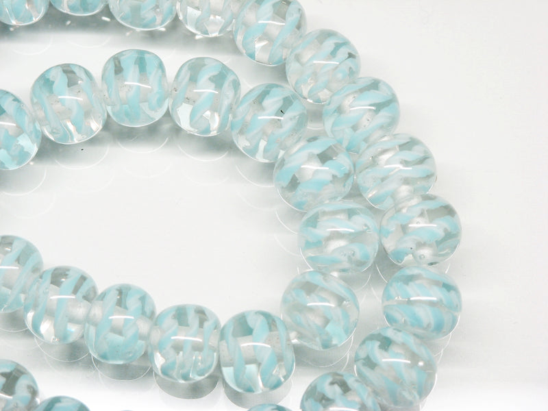 TOKO-BEADS AG069-19N Glass bead (strand) 12~12.5mm AG069-19N モザイクとんぼ玉（連約40個） 12~12.5mm Asian bead & African bead  Handmade,Lampeork,bead,asia,india,ethnic,parts,accessory,beads とんぼ玉,ビーズ,トンボ玉,アジア,インド,エスニック,手作り,パーツ,アクセサリー