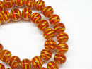 TOKO-BEADS AG069-24N Glass bead (strand) 10.5~11.5mm AG069-24N モザイクとんぼ玉（連約40個） 10.5~11.5mm Asian bead & African bead  Handmade,Lampeork,bead,asia,india,ethnic,parts,accessory,beads とんぼ玉,ビーズ,トンボ玉,アジア,インド,エスニック,手作り,パーツ,アクセサリー