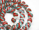 TOKO-BEADS AG069-26N Glass bead (strand) 12mm AG069-26N モザイクとんぼ玉（連） 12mm Asian bead & African bead  Handmade,Lampeork,bead,asia,india,ethnic,parts,accessory,beads とんぼ玉,ビーズ,トンボ玉,アジア,インド,エスニック,手作り,パーツ,アクセサリー