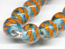 TOKO-BEADS AG069-27N Glass bead (strand) 12mm AG069-27N モザイクとんぼ玉（連） 12mm Asian bead & African bead  Handmade,Lampeork,bead,asia,india,ethnic,parts,accessory,beads とんぼ玉,ビーズ,トンボ玉,アジア,インド,エスニック,手作り,パーツ,アクセサリー