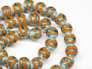 TOKO-BEADS AG069-27N Glass bead (strand) 12mm AG069-27N モザイクとんぼ玉（連） 12mm Asian bead & African bead  Handmade,Lampeork,bead,asia,india,ethnic,parts,accessory,beads とんぼ玉,ビーズ,トンボ玉,アジア,インド,エスニック,手作り,パーツ,アクセサリー