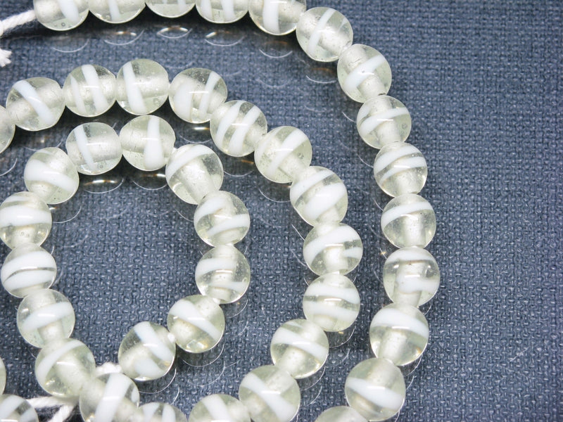 TOKO-BEADS AG070-01N Glass bead (strand) 7.5mm AG070-01N ストライプ柄とんぼ玉（連） 7.5mm Asian bead & African bead  Handmade,Lampeork,bead,asia,india,ethnic,parts,accessory,beads とんぼ玉,ビーズ,トンボ玉,アジア,インド,エスニック,手作り,パーツ,アクセサリー