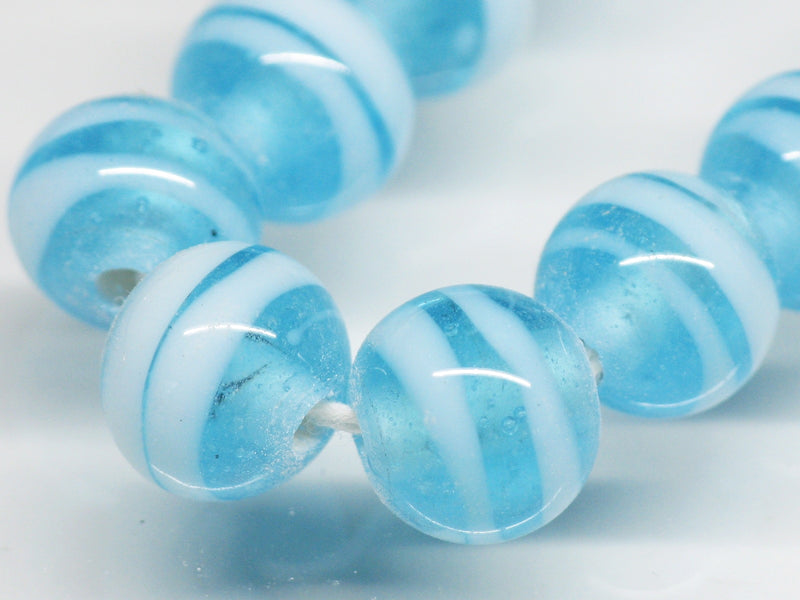TOKO-BEADS AG070-02N Glass bead (strand) 9.5mm AG070-02N ストライプ柄とんぼ玉（連） 9.5mm Asian bead & African bead  Handmade,Lampeork,bead,asia,india,ethnic,parts,accessory,beads とんぼ玉,ビーズ,トンボ玉,アジア,インド,エスニック,手作り,パーツ,アクセサリー