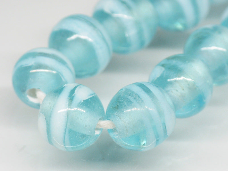 TOKO-BEADS AG070-08N Glass bead (strand) 8.5~9.5mm AG070-08N ストライプ柄とんぼ玉（連） 8.5~9.5mm Asian bead & African bead  Handmade,Lampeork,bead,asia,india,ethnic,parts,accessory,beads とんぼ玉,ビーズ,トンボ玉,アジア,インド,エスニック,手作り,パーツ,アクセサリー