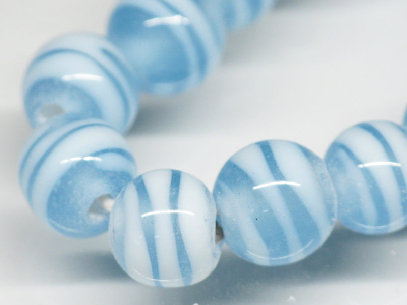 TOKO-BEADS AG070-10N Glass bead (strand) 8.5~9.5mm AG070-10N ストライプ柄とんぼ玉（連） 8.5~9.5mm Asian bead & African bead  Handmade,Lampeork,bead,asia,india,ethnic,parts,accessory,beads とんぼ玉,ビーズ,トンボ玉,アジア,インド,エスニック,手作り,パーツ,アクセサリー