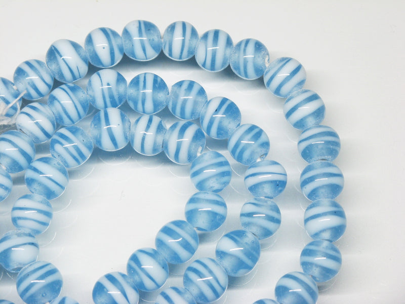 TOKO-BEADS AG070-10N Glass bead (strand) 8.5~9.5mm AG070-10N ストライプ柄とんぼ玉（連） 8.5~9.5mm Asian bead & African bead  Handmade,Lampeork,bead,asia,india,ethnic,parts,accessory,beads とんぼ玉,ビーズ,トンボ玉,アジア,インド,エスニック,手作り,パーツ,アクセサリー
