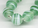 TOKO-BEADS AG070-14N Glass bead (strand) 10mm AG070-14N ストライプ柄とんぼ玉（連） 10mm Asian bead & African bead  Handmade,Lampeork,bead,asia,india,ethnic,parts,accessory,beads とんぼ玉,ビーズ,トンボ玉,アジア,インド,エスニック,手作り,パーツ,アクセサリー