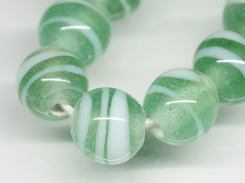 TOKO-BEADS AG070-14N Glass bead (strand) 10mm AG070-14N ストライプ柄とんぼ玉（連） 10mm Asian bead & African bead  Handmade,Lampeork,bead,asia,india,ethnic,parts,accessory,beads とんぼ玉,ビーズ,トンボ玉,アジア,インド,エスニック,手作り,パーツ,アクセサリー