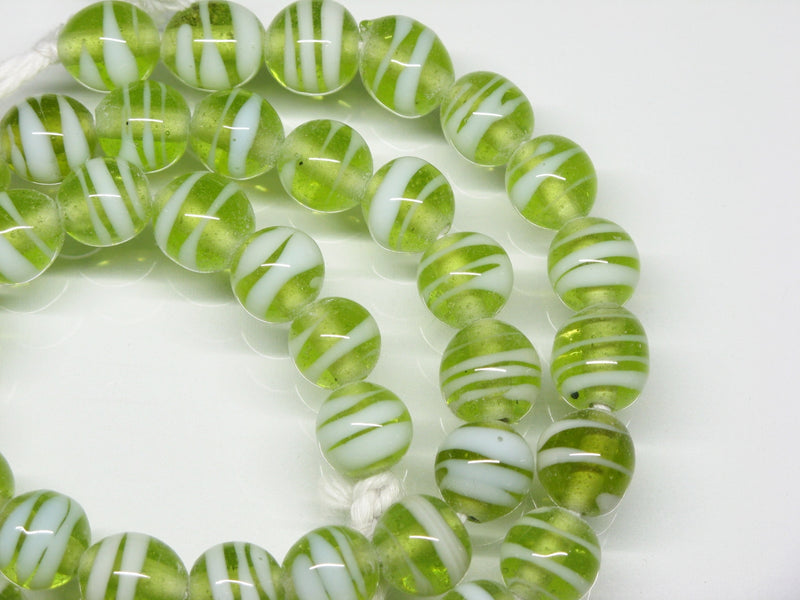 TOKO-BEADS AG070-15N Glass bead (strand) 10mm AG070-15N ストライプ柄とんぼ玉（連） 10mm Asian bead & African bead  Handmade,Lampeork,bead,asia,india,ethnic,parts,accessory,beads とんぼ玉,ビーズ,トンボ玉,アジア,インド,エスニック,手作り,パーツ,アクセサリー