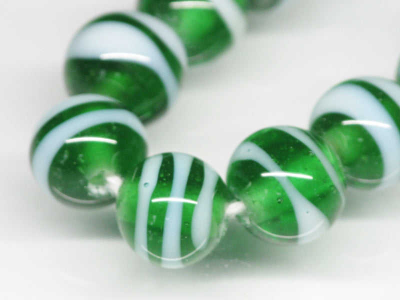 TOKO-BEADS AG070-16N Glass bead (strand) 10mm AG070-16N ストライプ柄とんぼ玉（連） 10mm Asian bead & African bead  Handmade,Lampeork,bead,asia,india,ethnic,parts,accessory,beads とんぼ玉,ビーズ,トンボ玉,アジア,インド,エスニック,手作り,パーツ,アクセサリー