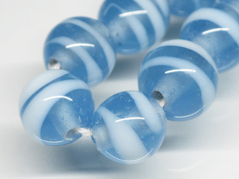 TOKO-BEADS AG070-17N Glass bead (strand) 10mm AG070-17N ストライプ柄とんぼ玉（連） 10mm Asian bead & African bead  Handmade,Lampeork,bead,asia,india,ethnic,parts,accessory,beads とんぼ玉,ビーズ,トンボ玉,アジア,インド,エスニック,手作り,パーツ,アクセサリー