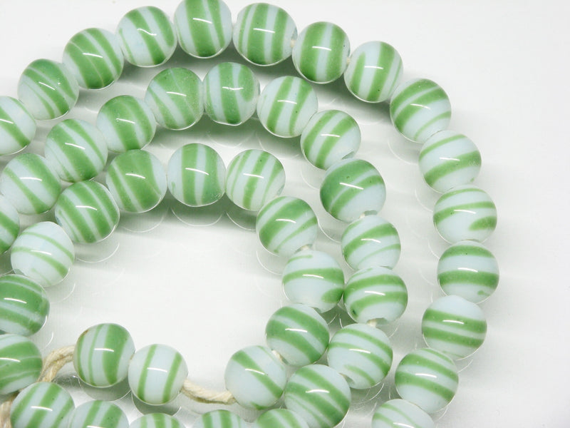 TOKO-BEADS AG070-19N Glass bead (strand) 8mm AG070-19N ストライプ柄とんぼ玉（連） 8mm Asian bead & African bead  Handmade,Lampeork,bead,asia,india,ethnic,parts,accessory,beads とんぼ玉,ビーズ,トンボ玉,アジア,インド,エスニック,手作り,パーツ,アクセサリー