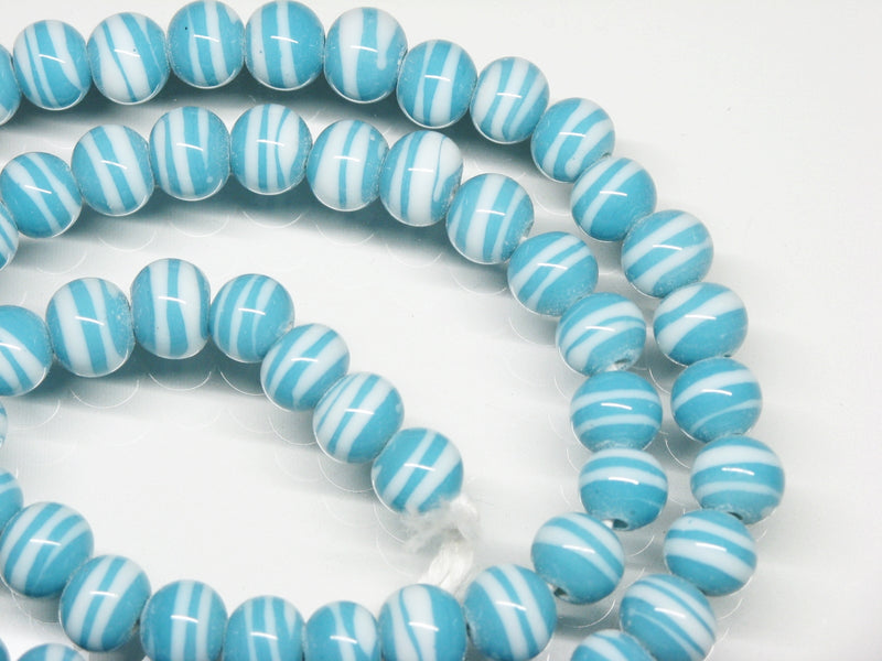 TOKO-BEADS AG070-22N Glass bead (strand) 8.5mm AG070-22N ストライプ柄とんぼ玉（連） 8.5mm Asian bead & African bead  Handmade,Lampeork,bead,asia,india,ethnic,parts,accessory,beads とんぼ玉,ビーズ,トンボ玉,アジア,インド,エスニック,手作り,パーツ,アクセサリー