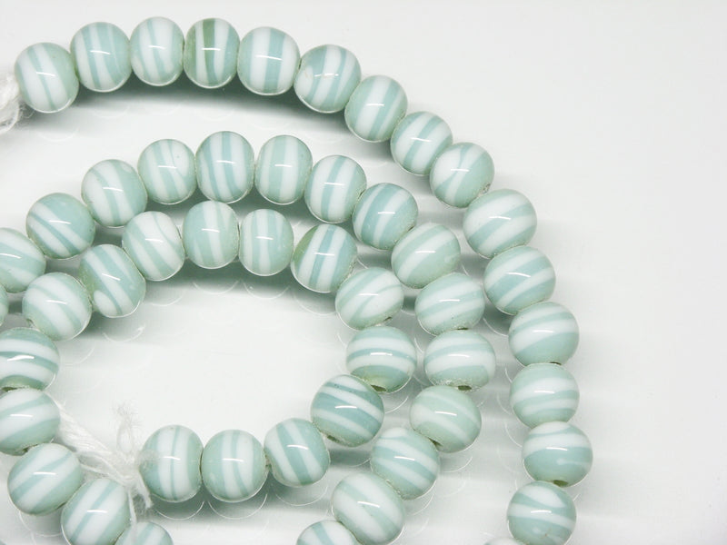 TOKO-BEADS AG070-23N Glass bead (strand) 8.5mm AG070-23N ストライプ柄とんぼ玉（連） 8.5mm Asian bead & African bead  Handmade,Lampeork,bead,asia,india,ethnic,parts,accessory,beads とんぼ玉,ビーズ,トンボ玉,アジア,インド,エスニック,手作り,パーツ,アクセサリー