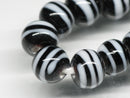 TOKO-BEADS AG070-24N Glass bead (strand) 8.5mm AG070-24N ストライプ柄とんぼ玉（連） 8.5mm Asian bead & African bead  Handmade,Lampeork,bead,asia,india,ethnic,parts,accessory,beads とんぼ玉,ビーズ,トンボ玉,アジア,インド,エスニック,手作り,パーツ,アクセサリー