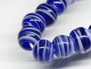 TOKO-BEADS AG070-27N Glass bead (strand) 7~8mm AG070-27N ストライプ柄とんぼ玉（連） 7~8mm Asian bead & African bead  Handmade,Lampeork,bead,asia,india,ethnic,parts,accessory,beads とんぼ玉,ビーズ,トンボ玉,アジア,インド,エスニック,手作り,パーツ,アクセサリー