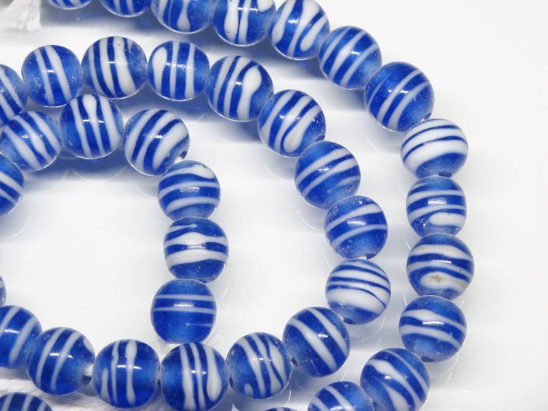 TOKO-BEADS AG070-32N Glass bead (strand) 9~10mm AG070-32N ストライプ柄とんぼ玉（連） 9~10mm Asian bead & African bead  Handmade,Lampeork,bead,asia,india,ethnic,parts,accessory,beads とんぼ玉,ビーズ,トンボ玉,アジア,インド,エスニック,手作り,パーツ,アクセサリー