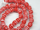 TOKO-BEADS AG070-34N Glass bead (strand) 9~10mm AG070-34N ストライプ柄とんぼ玉（連） 9~10mm Asian bead & African bead  Handmade,Lampeork,bead,asia,india,ethnic,parts,accessory,beads とんぼ玉,ビーズ,トンボ玉,アジア,インド,エスニック,手作り,パーツ,アクセサリー