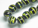 TOKO-BEADS AG070-62N Glass bead (strand) 8~9mm AG070-62N ストライプ柄とんぼ玉（連） 8~9mm Asian bead & African bead  Handmade,Lampeork,bead,asia,india,ethnic,parts,accessory,beads とんぼ玉,ビーズ,トンボ玉,アジア,インド,エスニック,手作り,パーツ,アクセサリー