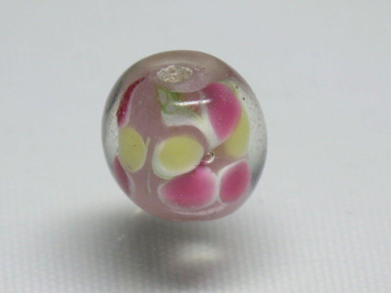 TOKO-BEADS AG071-01 Glass bead 12mm AG071-01 花柄とんぼ玉 12mm Asian bead & African bead  Handmade,Lampeork,bead,asia,india,ethnic,parts,accessory,beads とんぼ玉,ビーズ,トンボ玉,アジア,インド,エスニック,手作り,パーツ,アクセサリー