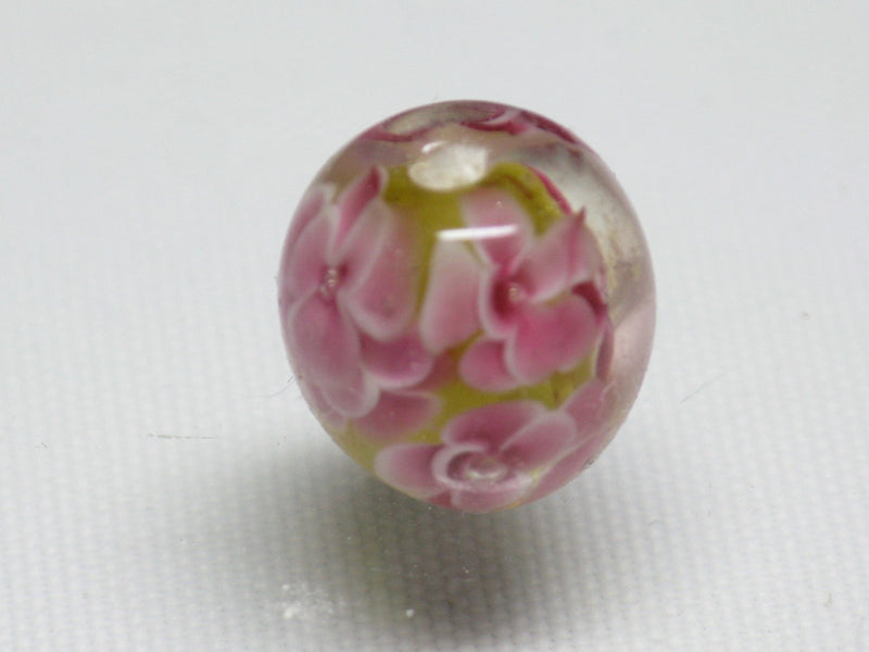 TOKO-BEADS AG071-02 Glass bead 12mm AG071-02 花柄とんぼ玉 12mm Asian bead & African bead  Handmade,Lampeork,bead,asia,india,ethnic,parts,accessory,beads とんぼ玉,ビーズ,トンボ玉,アジア,インド,エスニック,手作り,パーツ,アクセサリー