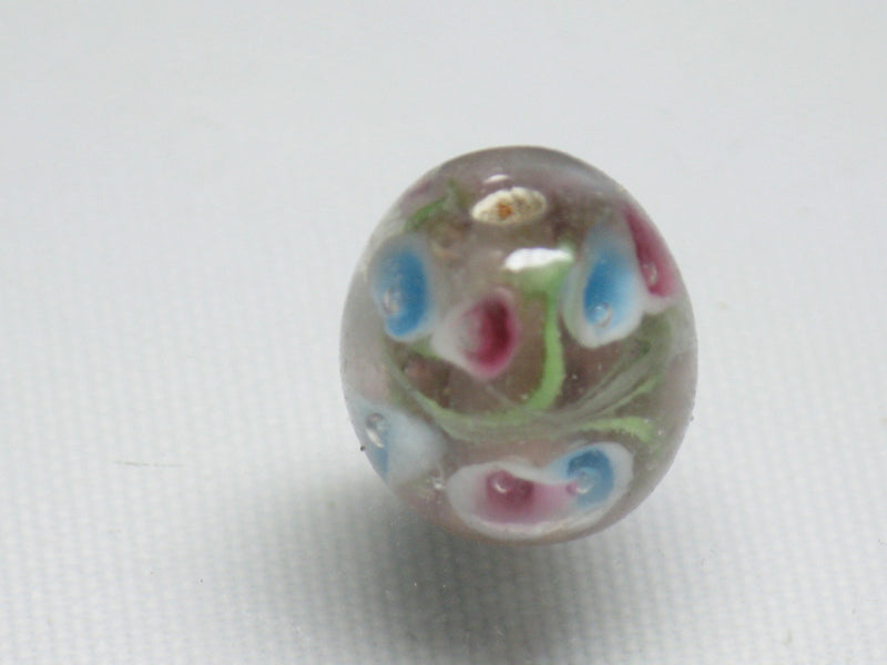 TOKO-BEADS AG071-05 Glass bead 12mm AG071-05 花柄とんぼ玉 12mm Asian bead & African bead  Handmade,Lampeork,bead,asia,india,ethnic,parts,accessory,beads とんぼ玉,ビーズ,トンボ玉,アジア,インド,エスニック,手作り,パーツ,アクセサリー