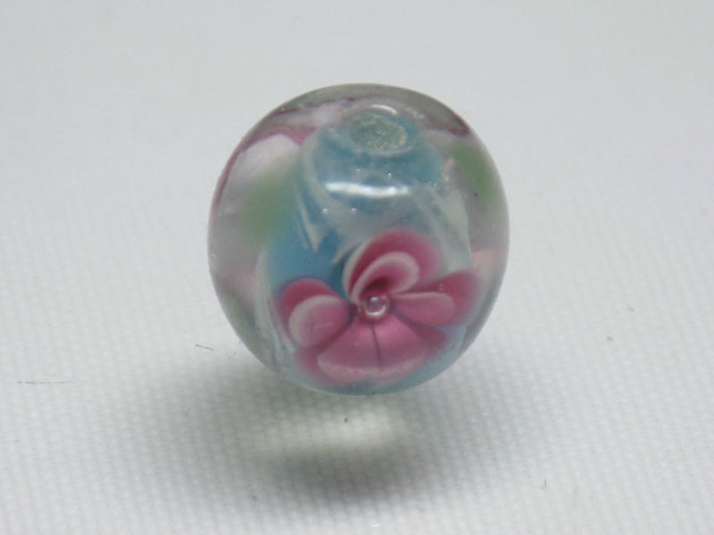 TOKO-BEADS AG071-07 Glass bead 12mm AG071-07 花柄とんぼ玉 12mm Asian bead & African bead  Handmade,Lampeork,bead,asia,india,ethnic,parts,accessory,beads とんぼ玉,ビーズ,トンボ玉,アジア,インド,エスニック,手作り,パーツ,アクセサリー