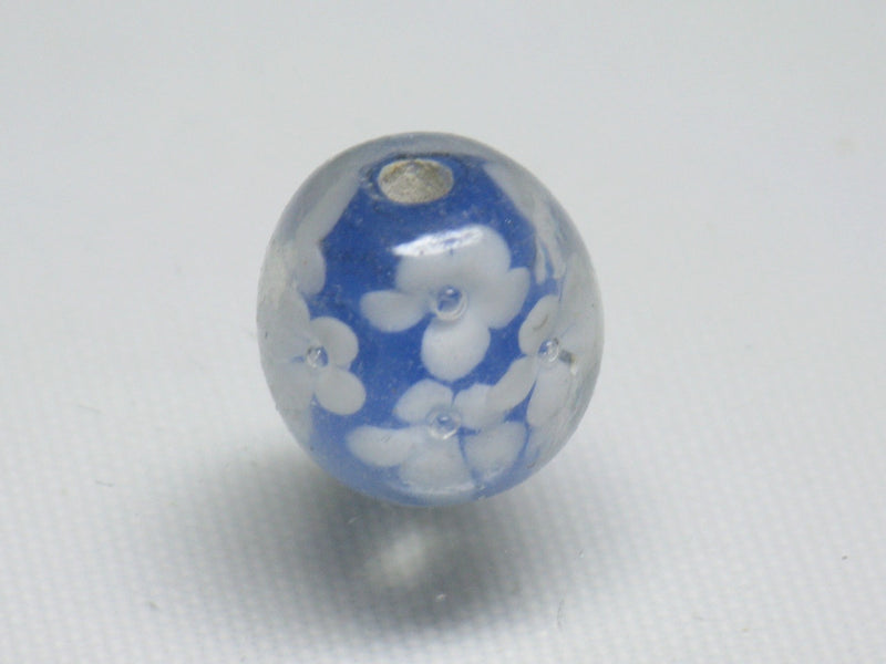 TOKO-BEADS AG071-09 Glass bead 12mm AG071-09 花柄とんぼ玉 12mm Asian bead & African bead  Handmade,Lampeork,bead,asia,india,ethnic,parts,accessory,beads とんぼ玉,ビーズ,トンボ玉,アジア,インド,エスニック,手作り,パーツ,アクセサリー