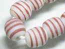 TOKO-BEADS AG072-01N Glass bead (strand) 12mm AG072-01N ストライプ柄とんぼ玉（連） 12mm Asian bead & African bead  Handmade,Lampeork,bead,asia,india,ethnic,parts,accessory,beads とんぼ玉,ビーズ,トンボ玉,アジア,インド,エスニック,手作り,パーツ,アクセサリー