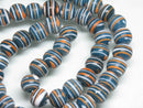 TOKO-BEADS AG072-04N Glass bead (strand) 10mm AG072-04N ストライプ柄とんぼ玉（連） 10mm Asian bead & African bead  Handmade,Lampeork,bead,asia,india,ethnic,parts,accessory,beads とんぼ玉,ビーズ,トンボ玉,アジア,インド,エスニック,手作り,パーツ,アクセサリー
