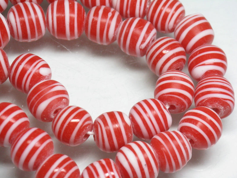 TOKO-BEADS AG072-07N Glass bead (strand) 12~13mm AG072-07N ストライプ柄とんぼ玉（連） 12~13mm Asian bead & African bead  Handmade,Lampeork,bead,asia,india,ethnic,parts,accessory,beads とんぼ玉,ビーズ,トンボ玉,アジア,インド,エスニック,手作り,パーツ,アクセサリー
