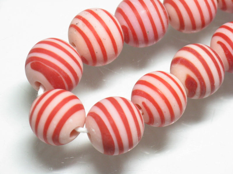 TOKO-BEADS AG072-15N Glass bead (strand) 13mm AG072-15N ストライプ柄とんぼ玉（連） 13mm Asian bead & African bead  Handmade,Lampeork,bead,asia,india,ethnic,parts,accessory,beads とんぼ玉,ビーズ,トンボ玉,アジア,インド,エスニック,手作り,パーツ,アクセサリー