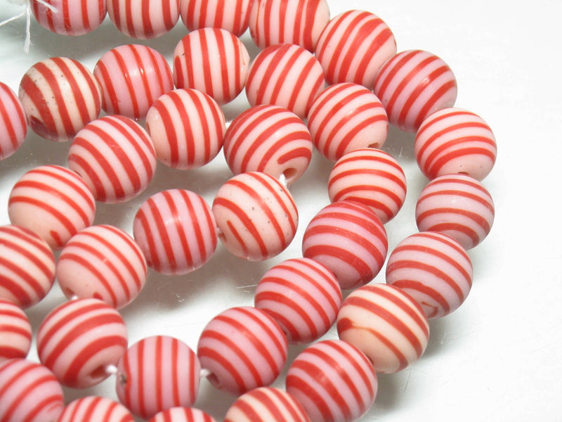 TOKO-BEADS AG072-15N Glass bead (strand) 13mm AG072-15N ストライプ柄とんぼ玉（連） 13mm Asian bead & African bead  Handmade,Lampeork,bead,asia,india,ethnic,parts,accessory,beads とんぼ玉,ビーズ,トンボ玉,アジア,インド,エスニック,手作り,パーツ,アクセサリー