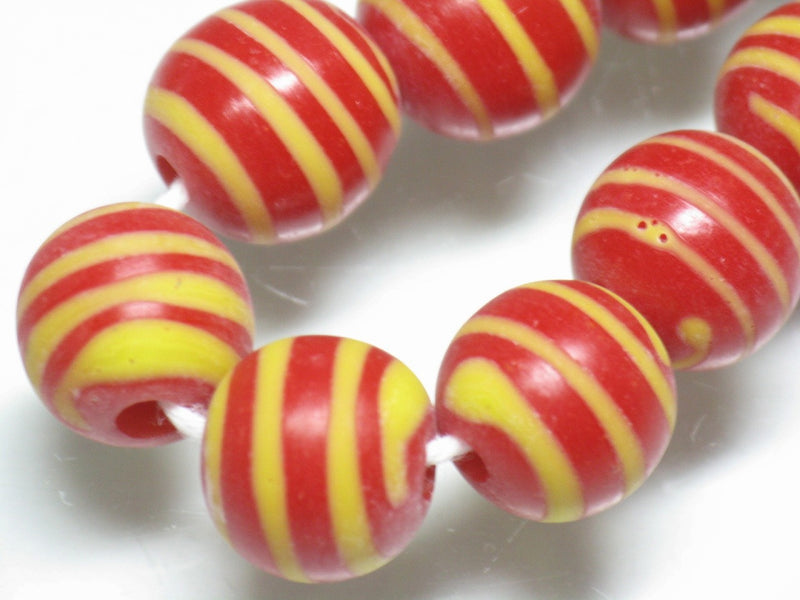 TOKO-BEADS AG072-17N Glass bead (strand) 12mm AG072-17N ストライプ柄とんぼ玉（連） 12mm Asian bead & African bead  Handmade,Lampeork,bead,asia,india,ethnic,parts,accessory,beads とんぼ玉,ビーズ,トンボ玉,アジア,インド,エスニック,手作り,パーツ,アクセサリー