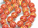 TOKO-BEADS AG072-17N Glass bead (strand) 12mm AG072-17N ストライプ柄とんぼ玉（連） 12mm Asian bead & African bead  Handmade,Lampeork,bead,asia,india,ethnic,parts,accessory,beads とんぼ玉,ビーズ,トンボ玉,アジア,インド,エスニック,手作り,パーツ,アクセサリー